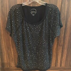 INC International Concepts Black Studded Blouse